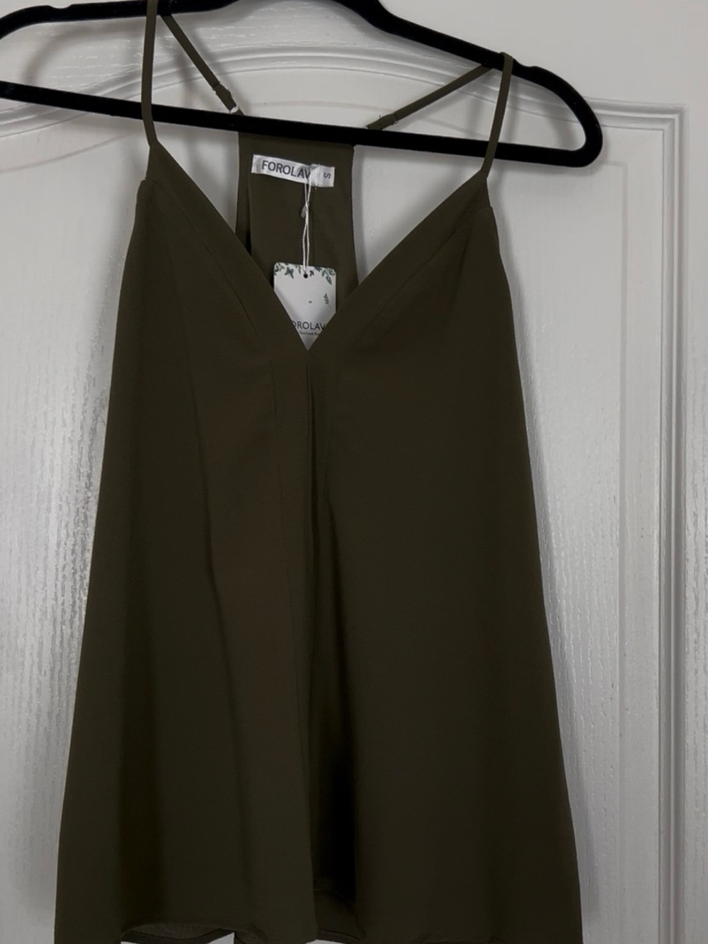 Olive Green Spaghetti Strap blouse